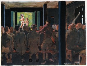 ドイツの刑務所収容所。囚人はドイツでキャンプします。 作： Unknown